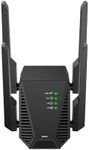 Wiflyer Wireless WiFi Repeater, Wireless Signal Booster Range Up to 1007 Sq Ft and 10 Devices, Portable Repeater with 2 Ethernet Port, 360° Coverage, Enhance Signal Quality for Home, Black, RP2801