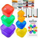 Portion Control Container and Food Plan - 21 Day Portion Control Container Kit for Weight Loss - 21 Day Tally Chart with e-Book (7 Labeled Pcs)