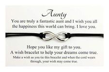 Lucor Aunty Auntie Aunt Gifts,Christmas Birthday Gift,Infinity Wish String Bracelet,Gift for Aunty from Niece Nephew(Dark Green)