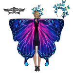 plainshe Butterfly Wings, Fairy Wings for Adults, Butterfly Costume, Halloween Costumes for Women, 3PCS Butterfly Cape Set. (#030)