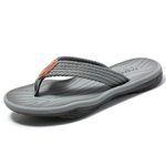 MGGMOKAY Mens Flip Flops Comfortable Thong Sandals Arch Support Sandal for Men Beach Pool Slippers,Grey,10