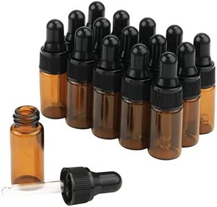 15Pcs Amber Glass Dropping Bottles 1ml 2ml 3ml 5ml Mini Essential Oil Dropper Bottles Empty Travel Sample Vials with Black Cap 3ml Brown