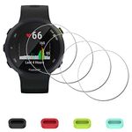 iDaPro [4 Pack] Screen Protector for Garmin Forerunner 45 / 45S Smartwatch + Silicone Anti-dust Plugs Tempered Glass Anti-Scratch Bubble-Free