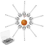 Ball Pump Inflation Needle, 20 Pcs Stainless Steel Air Pump Needles with Storage Box for Blowing Up Football, Basketball, Volleyball, and All Other Sports Balls (Silver)