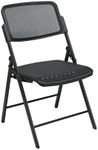 Office Star 81308 Deluxe Breathable ProGrid Seat and Back Folding Chair, 2-Pack, Black Finish Frame, Black Seat