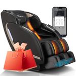 EASPEARL Massage Chair Full Body, SL Track Zero Gravity Massage Chair with APP, 3D Shiatsu Massage Recliner Chair with Heat, Foot Roller, Bluetooth, Body Scan, Thai Stretch(Black)