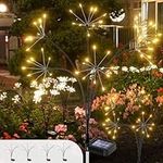 Flower Core Solar Garden Light 4 Packs with Flash and Steady Light Mode, 28.7Inch Garden Light with Intelligent Optical Control System for Garden, Yard and Festival Decoration