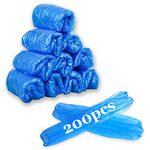 Yzurbu 200pcs Disposable Sleeves, Waterproof Plastic Sleeve Protector for Arm with Elastic on Cuff - Blue