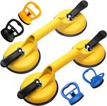 Uptodateproducts 4 Pieces Heavy Duty Suction Cup Set - Aluminum Vacuum Plate Handle Glass Holder Hooks for Lifting Large Glass, Tile, and Moving