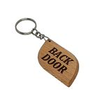 Back Door Key Tag Engraved Wooden Keyring Keychain Made to Last