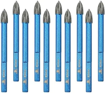 Masonry Drill Bit BRSCHNITT 1/4"*10pcs Carbide Tips Concrete Drill Bit Set for Pots Bottles Ceramic Tile Glass Brick Ceramic Triangle Shank