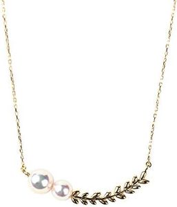 Japanese 4.5-5.5mm Akoya Cultured Pearl Pendant Necklace for Women with 18K Yellow Gold | Elegant Design Excellent Gift | Pearl Necklace, 16.5 inch, Gold, Pearl