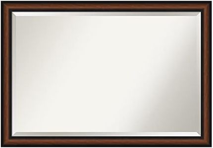 Amanti Art Bathroom Mirror, Yale Walnut Wall Mirror for use as Bathroom Vanity Mirror Over Sink (27.5 x 39.5 in.) Beveled Mirror, Brown Mirror, Traditional Mirror from WI, USA