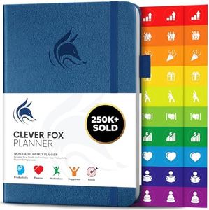 Clever Fox Planner – Undated Weekly & Monthly Planner to Increase Productivity, Time Management and Hit Your Goals – Organizer, Gratitude Journal – Start Anytime, A5, Lasts 1 Year, Mystic Blue (Weekly)