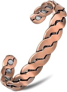 MagnetRX® Pure Copper Magnetic Bracelet - Magnetic Copper Bracelets for Men - Adjustable Cuff + Gift Box (Copper | Medium - Large)