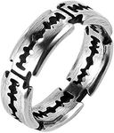 HZMAN Stainless Steel Blade Ring for Men Women Punk Hip Hop Biker Ring Jewelry Gift (Silver,10)