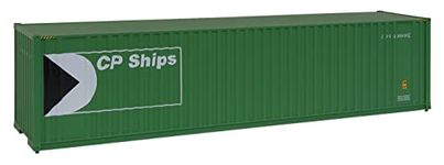 Walthers SceneMaster HO Scale Model of Cp Ships (Green, White, Black, Multimark Logo) 40' Hi Cube Corrugated Container W/Flat Roof