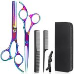 Lictin Hairdressing Scissors Hair Thinning Scissors Set and Hair Scissors, 6.0 inch + Presentation Case/Box + Black Comb + Thinning Hair Comb + Black Hair Clip