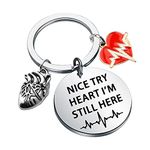 Heart Attack Survivor Gifts Heart Transplant Gift Nice Try Heart I'm Still Here Keychain Gift For Heart Surgery Survivors (STILL HEART K CA)