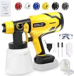 Cordless Paint Sprayer for Dewalt 20V MAX Battery, 600W Home HVLP Electric Paint Spray Gun with 6 Nozzle for House Painting/Interior/Wood/Walls/Furniture (Tool Only)