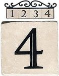 NACH Marble Tile House Numbers for Outside, House Number Sign, House Address Plaque for Outside, Marble Tile Address Numbers for Address Sign and House Number Plaque for Outside, #4, 4" x 4"