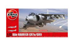 Airfix Model Set - A04050A BAe Harrier GR7A/GR9 Model Building Kit - Plastic Model Plane Kits for Adults & Children 8+, Set Includes Sprues & Decals - 1:72 Scale Model