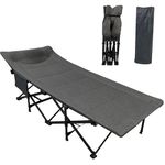 Northroad Camping Cot,Quick Set-Up Outdoor Sleeping Cots,Max Load 350lbs, Folding Bed for Home, Office Nap, Outdoor, Beach,Travel, Grey