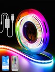 PAUTIX USB RGB Smart IC COB LED Strip 2m, 5V 360LEDs Colour-Changing Pixel Addressable RGB LED Tape Lights, Music Sync APP Control for TV Cabinet Mirror Scooter DIY Lighting