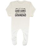 Shopagift Baby I Get My Good Looks from my Grandad Sleepsuit Romper White