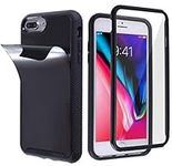 Anti Gravity Phone Case iPhone 7 Plus/ 8 Plus, Zero Gravity Case That Sticks to Anything Sticky Quake Magic Nano Suction Adhesive AntiGravity Goat Protective Cover with Dust Proof Film (Black)