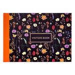 Pukka Pad, Bloom A4 Visitors Book – 96 Pages with 768 Entry Spaces – Includes Record Date, Name, Address, and Comment Fields – 120 GSM Paper – Black