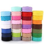 TOPZEA 30 Rolls 300 Yards Lace Ribbon, Floral Pattern Fabric Lace Ribbon for Sewing, Gift Wrapping, DIY Crafts, Wedding Decorations, Hair Bow Making, 1.77 Inch Wide, Mixed Colors