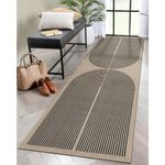 Lahome Modern Rainbow Hallway Runner Rug, 2x8 Easy Jute Kitchen Runner Rugs with Rubber Backing Farmhouse Outdoor Runner Rug, Contemporary Washable Non Slip Rug Runner for Entry Bedroom