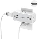 Multi Plug Outlet Splitter, TESSAN 4 Wall Outlet Extender with 3 USB Wall Charger(1 USB C), Surge Protecter 900J, Widely Spaced Multiple Plug Expander for Home, Office, Dorm Room Essentials