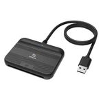 Akasa USB SmartCard Reader and External Electronic ID Memory Card Reader, Use & Play, 100 cm cable, Black, LED Indicator, Supports Windows, Linux and macOS, AK-CR-14BK