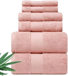 Alusa Home Ultra Soft & Plush Viscose from Bamboo Bath Towels - 700 GSM Luxury Bath Towels - 6 Piece Set - Super Absorbent & Quick Drying (Blush Pink)