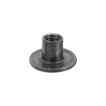 uxcell M5 T-Nuts, 24pcs Carbon Steel Tee Nut Round Base Weld Nuts 8mm Height Through Hole Flange Insert Female Thread Plate Nuts, Dark Gray