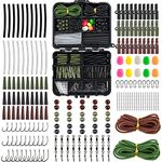 Dr.Fish 314pcs Carp Fishing Accessories in Tackle Box, Carp Fishing Tackle Box Set Include Hooks, Safety Clips and Swivels, Beads, Boilie Stops, Corn, Tube and other Accessories for Making Carp Rigs