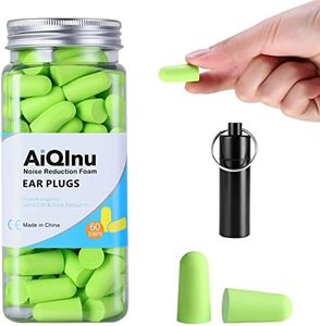 AiQInu Bouchon D'oreille,60 Pairs Bouchon Oreilles Bruit SNR 38 dB,Réutilisables Boule Quies en Éponge Souple, Bouchons Doreilles Anti Bruit pour Dormir, Ronfler, Travailler, Voyager, Fitness Vert