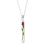 Shrieking Violet 925 Sterling Silver Long Real Flower Pendant Necklace