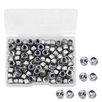 LEONTOOL 100 Pcs M3 x 0.5mm Nylon Inserted Self Locking Nuts Hex Lock Nuts Assortment 304 Stainless Steel Self Clinching Nuts Finish Hex Lock Nut Plain Finish Inserted Hex with Storage Box