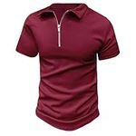 Short Sleeve Cropped Tops Blouses for Men UK Clearance Gifts for Students from Teachers Beach Men's Large Sports T Shirt Solid Short Sleeve Lapel Collar T Shirt Casual Top Sale Clearance Wine