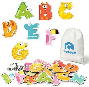 Coogam Magnetic Letters 26Pcs Jumbo ABC Alphabet Colorful Animal Shape Large Uppercase Fridge Magnets Educational Toy Set Learning Spelling Games for Kids 3 4 5 Years Old