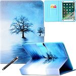 Universal Case for 9-10.5 Inch Tablet, Newshine PU Leather Stand Folio Case for New iPad 9.7 2017/2018, Galaxy Tab S2/S3 9.7, Amazon Kindle Fire HD 10 and Other 9.7 10.1 10.5 Models - Blue Tree