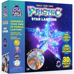 PRISMIC Make Your Own 3D Star Light Lantern - Crafts for Kids Ages 8-12, Gifts for 8 9 10+ Years Old Girls & Boys - Crafts for Teens, Activities for Kids 8-12, Star Christmas Tree Topper