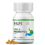 INLIFE Prebiotic and Probiotic Supplement for Gut Health | Lactobacillus Bacteria for Digestive Health Immunity Booster | Probiotics for Women Men - 60 Capsules (Pack of 1, 60)