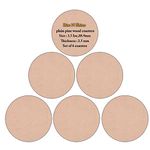 Round Blank Coasters MDF (Pine Wood) for DIY 3.5 inch Board for Art and Craft Unfinished Round Wood Slices for Resin Art, Mandala Art,artwork Painting,Pyrography,Decoupage, Do-it-Yourself (SET OF 6, 2.5 MM)