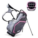 JUST AMAZING DEALS Golf Stand Bag - Premium Everyday Women's Golf Stand Bag for Women and Ladies, 14-Way Top Dividers, Ultra Lightweight, Easy for Carrying, Durable Water Resistant (Pink/Grey)