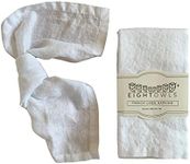 Linen Napkins –100% French Flax – Stonewashed Pure Linen Cloth Napkins - Size 45 cm x 45 cm – Set of 4 (Pure White)