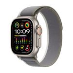 Apple Watch Ultra 2 [GPS + Cellular 49mm] Smartwatch with Rugged Titanium Case & Green/Grey Trail Loop - M/L. Fitness Tracker, Precision GPS, Action Button, Extra-Long Battery Life - M/L